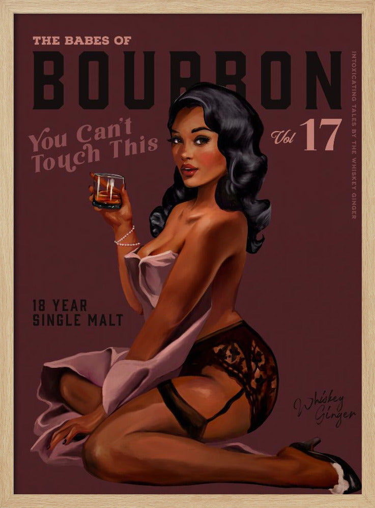 Babes of Bourbon Cant Touch This. Sexy Retro Pin-Up Girl Whisky Kunst | Poster