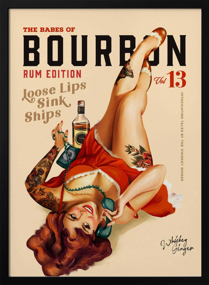 Babes of Bourbon Vol 13 Rum trinkendes Pinup-Girl-Kunst | Poster