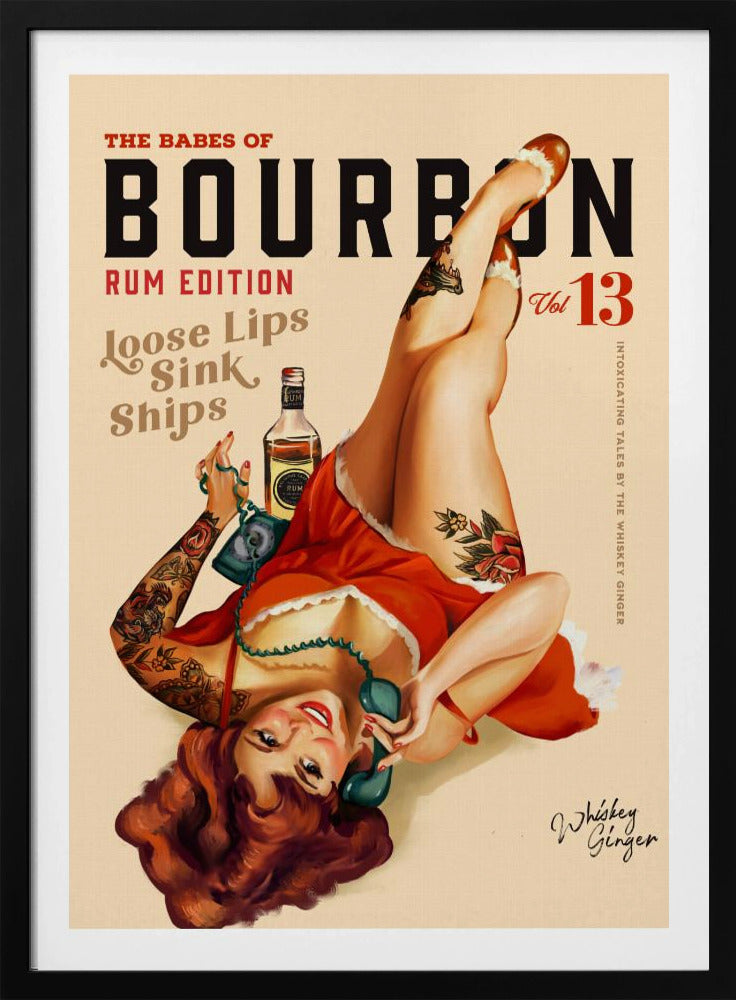 Babes of Bourbon Vol 13 Rum trinkendes Pinup-Girl-Kunst | Poster