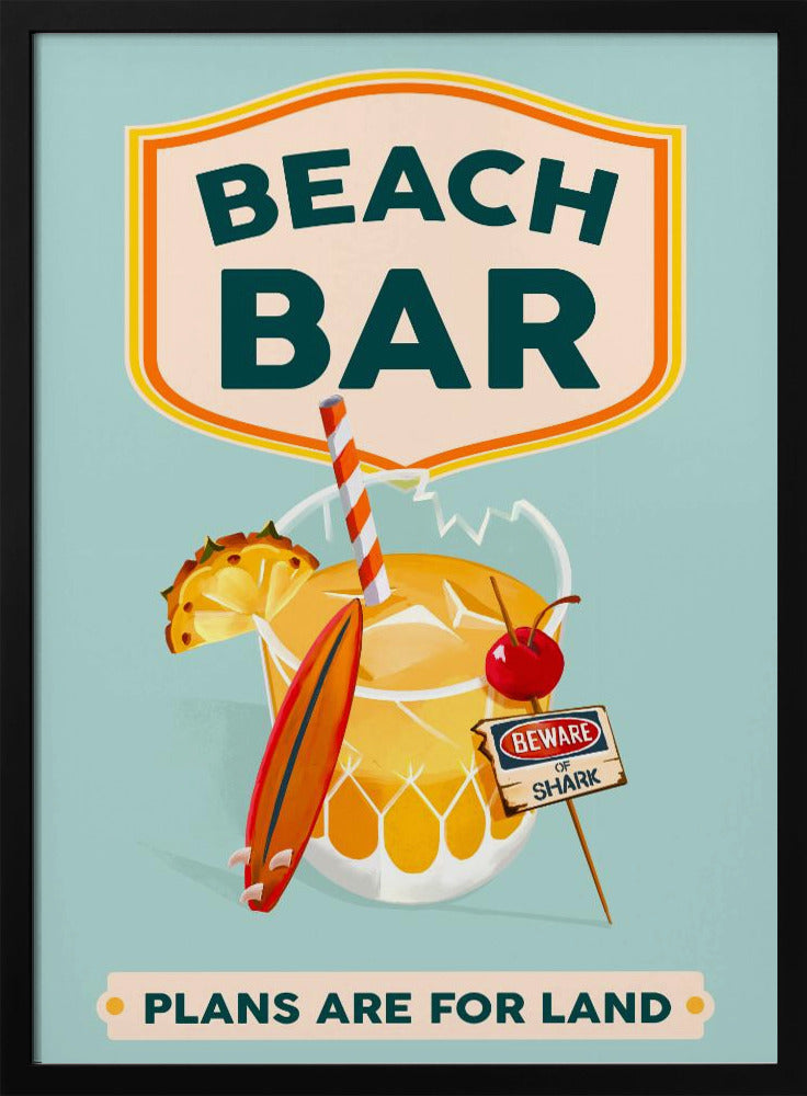 Strandbar Sommer Tropische Cocktailbar Kunst | Poster