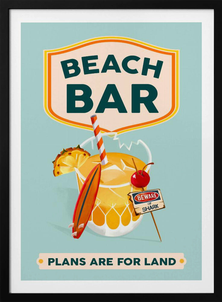 Strandbar Sommer Tropische Cocktailbar Kunst | Poster