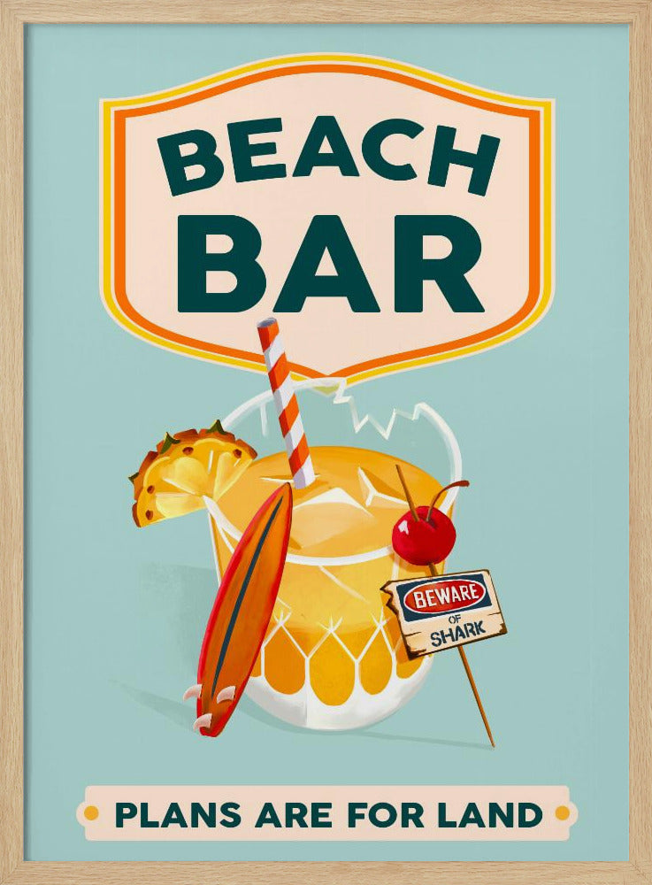 Strandbar Sommer Tropische Cocktailbar Kunst | Poster