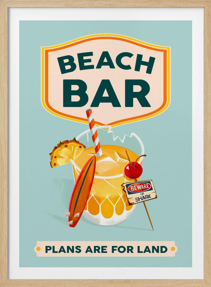 Strandbar Sommer Tropische Cocktailbar Kunst | Poster