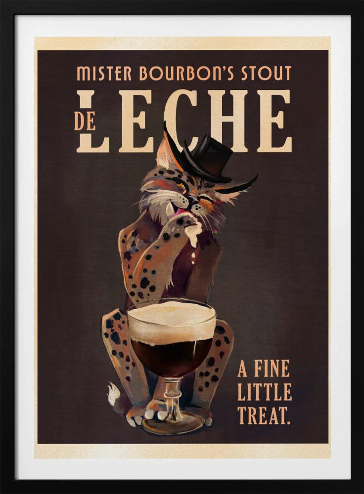 Bourbon De Leche Guinness Stil Katze Kunst | Poster