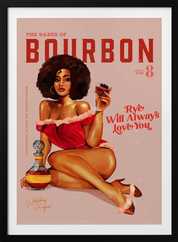 Babes of Bourbon, Band 8, Vintage-Pinup-Girl mit Afro | Poster