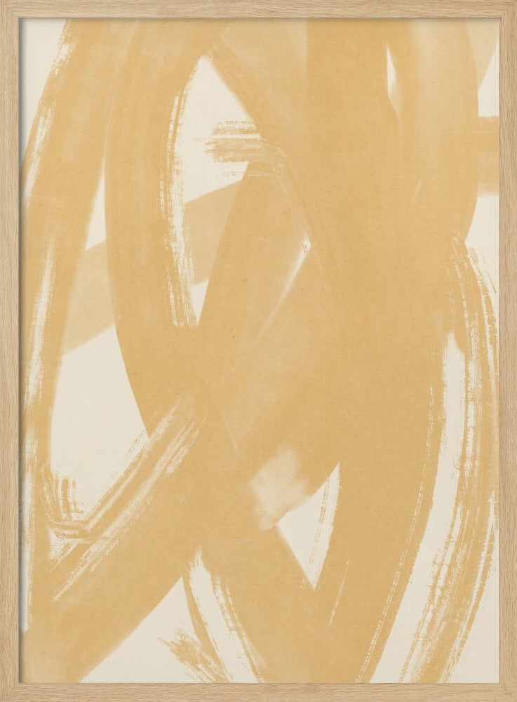 Dynamische beige Pinselstriche | Poster