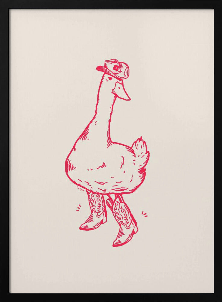 Ente in Westernstiefeln in Pink | Poster