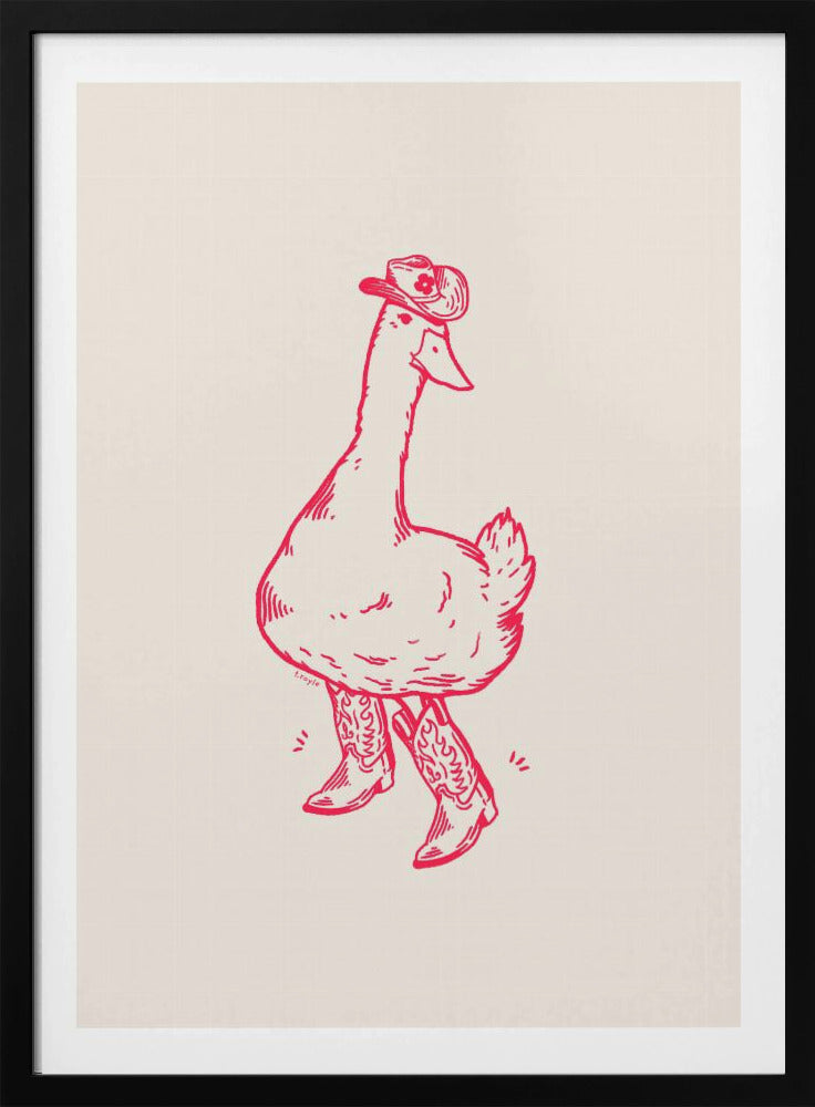 Ente in Westernstiefeln in Pink | Poster