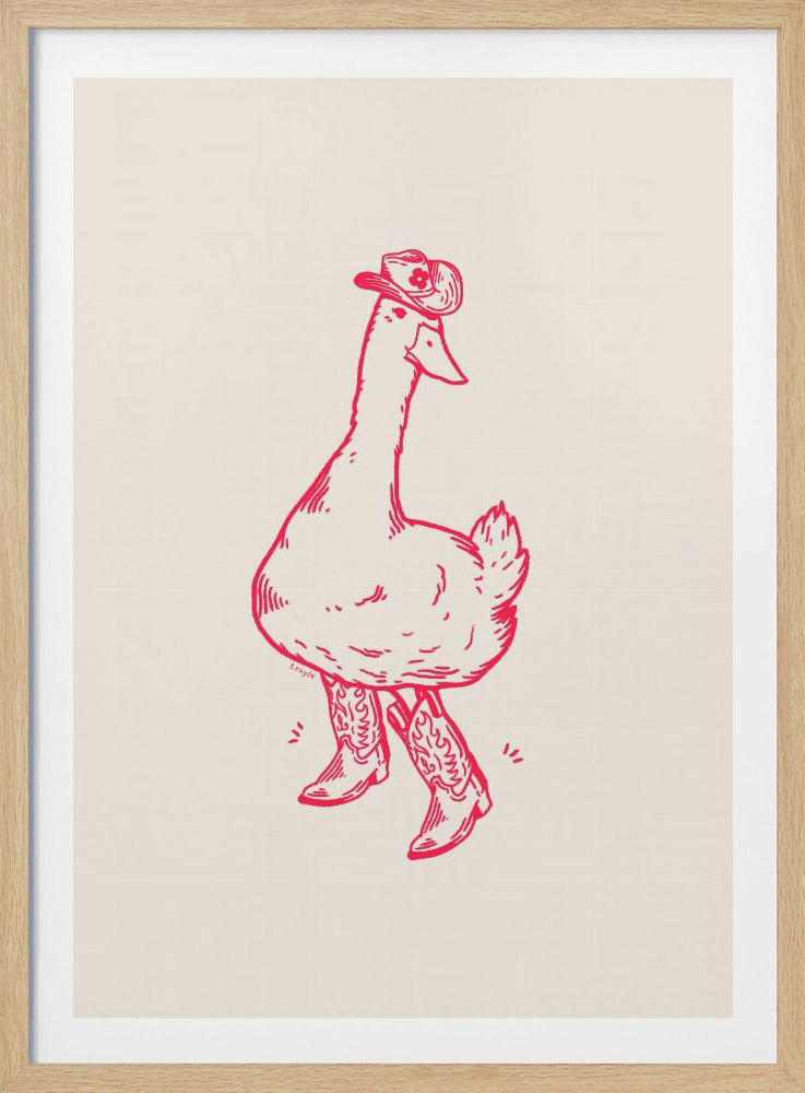 Ente in Westernstiefeln in Pink | Poster