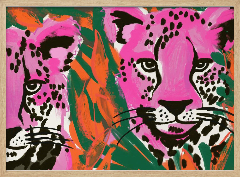 Rosa Geparden-Duo | Poster