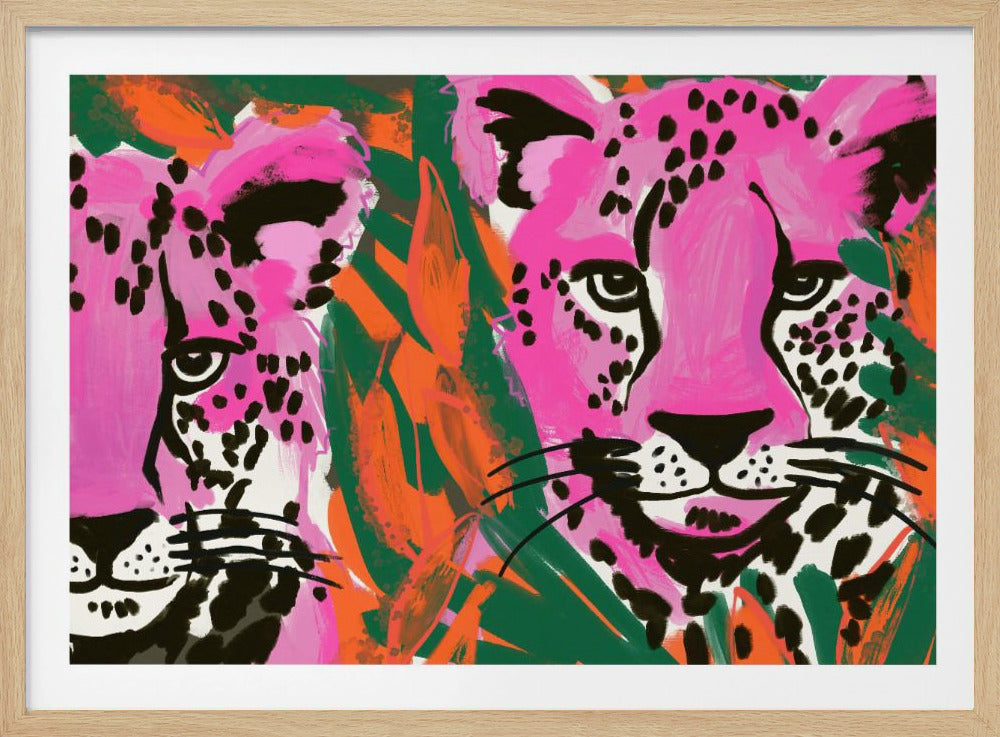 Rosa Geparden-Duo | Poster