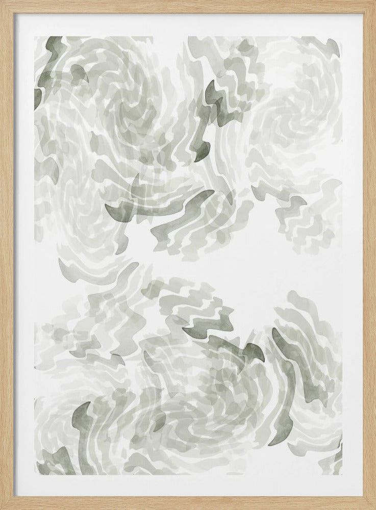 Grey Watercolour Twirl 1 | Poster