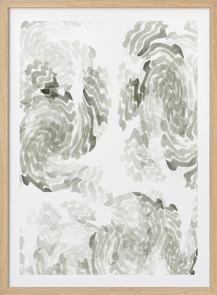 Grey Watercolour Twirl 2 | Poster