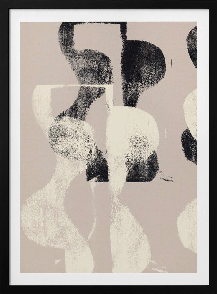 Tango – Organische Formen in Schwarz und Beige | Poster