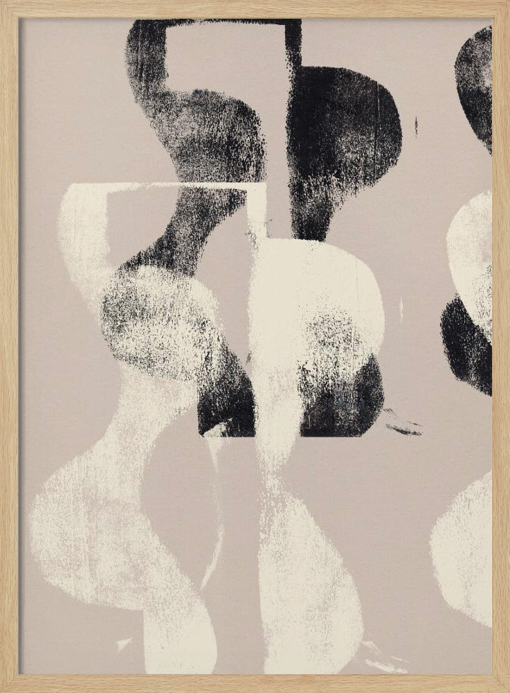 Tango – Organische Formen in Schwarz und Beige | Poster