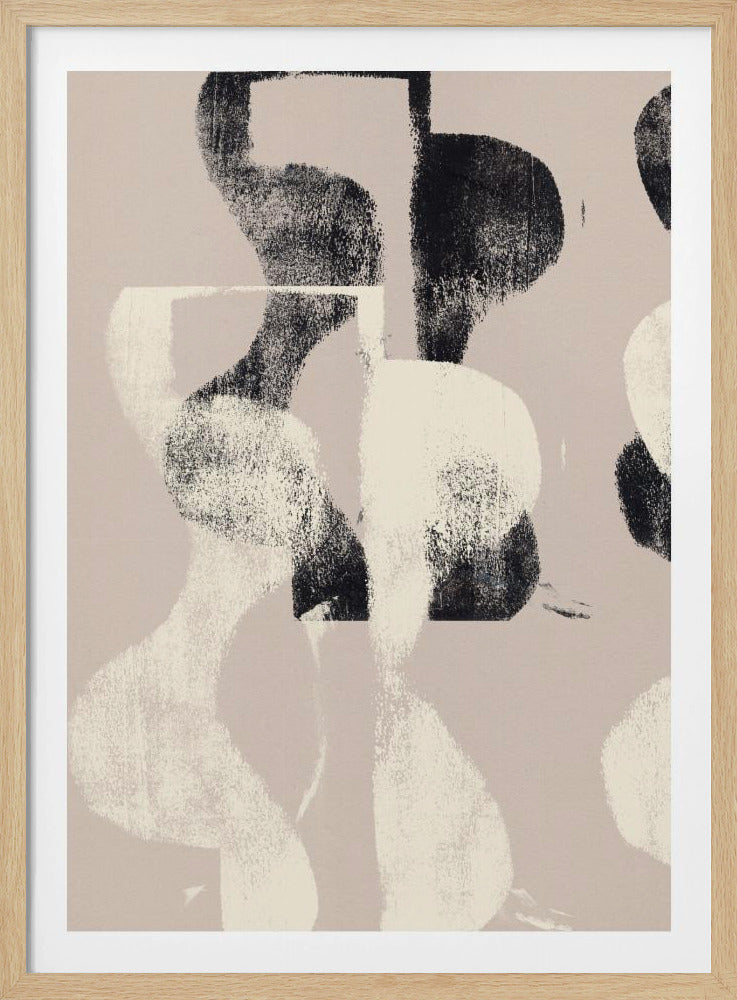 Tango – Organische Formen in Schwarz und Beige | Poster