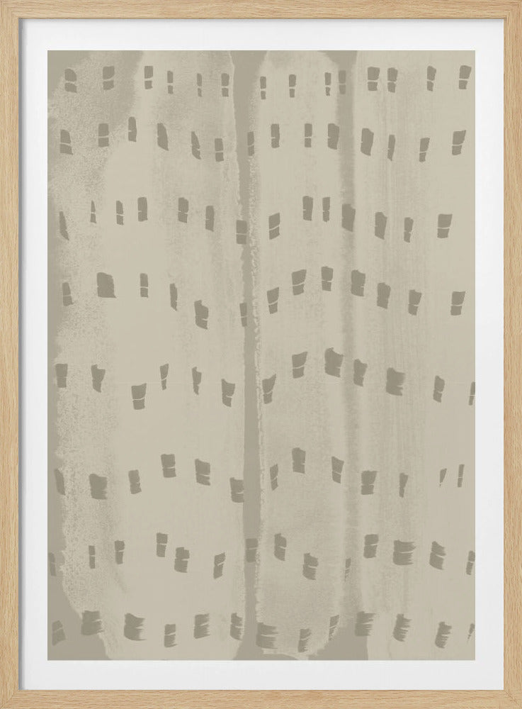 Sanfter Wellenrhythmus – Wabi-Sabi Muster in Beige | Poster