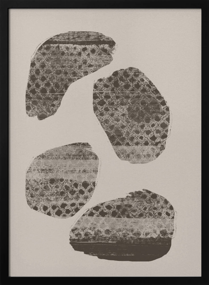 Stonescape – Abstrakte organische Formen in Taupe und Braun | Poster