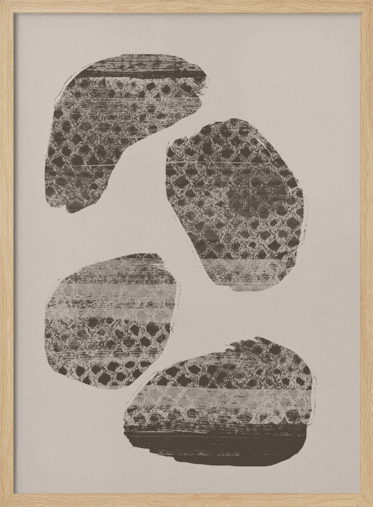 Stonescape – Abstrakte organische Formen in Taupe und Braun | Poster
