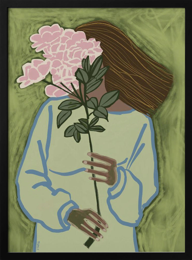 Dame mit Blumen | Poster