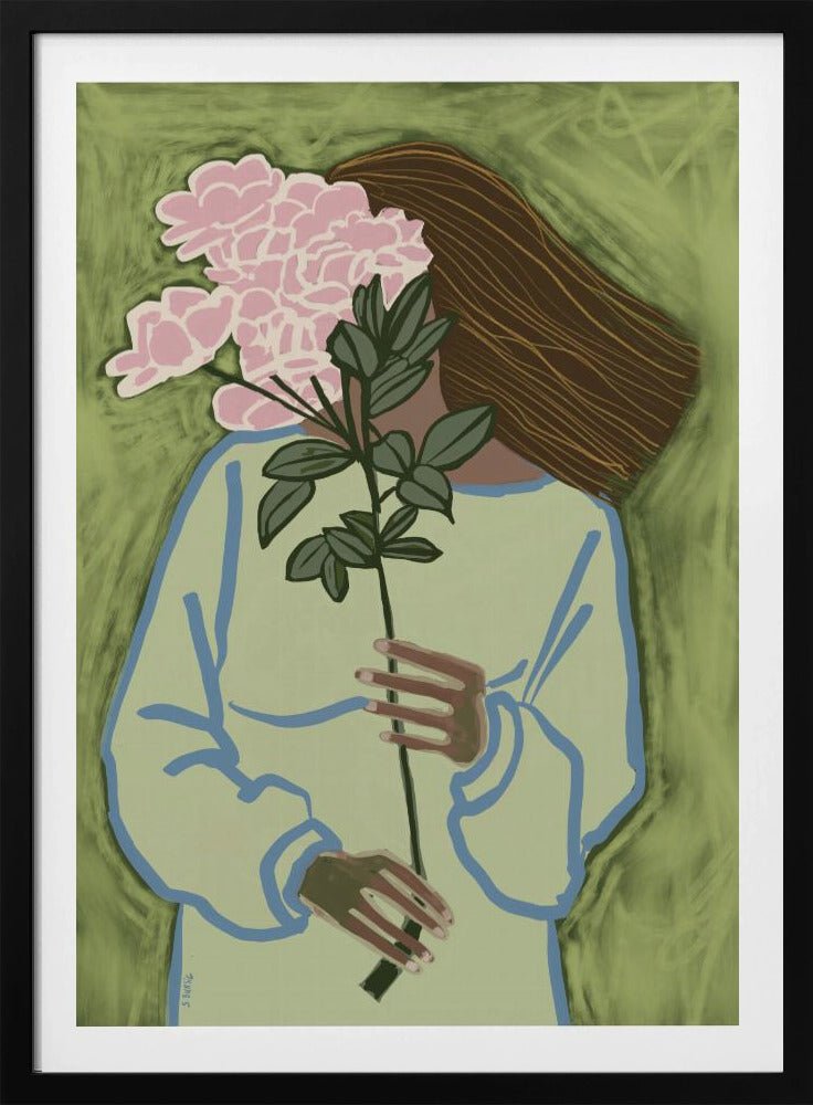 Dame mit Blumen | Poster