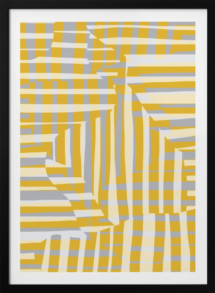 Gelbe Linie und Streifen mit grauer Variation | Poster