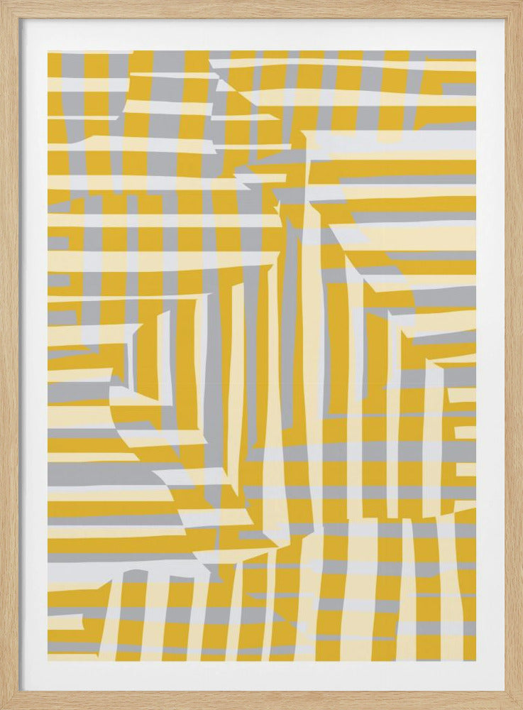 Gelbe Linie und Streifen mit grauer Variation | Poster