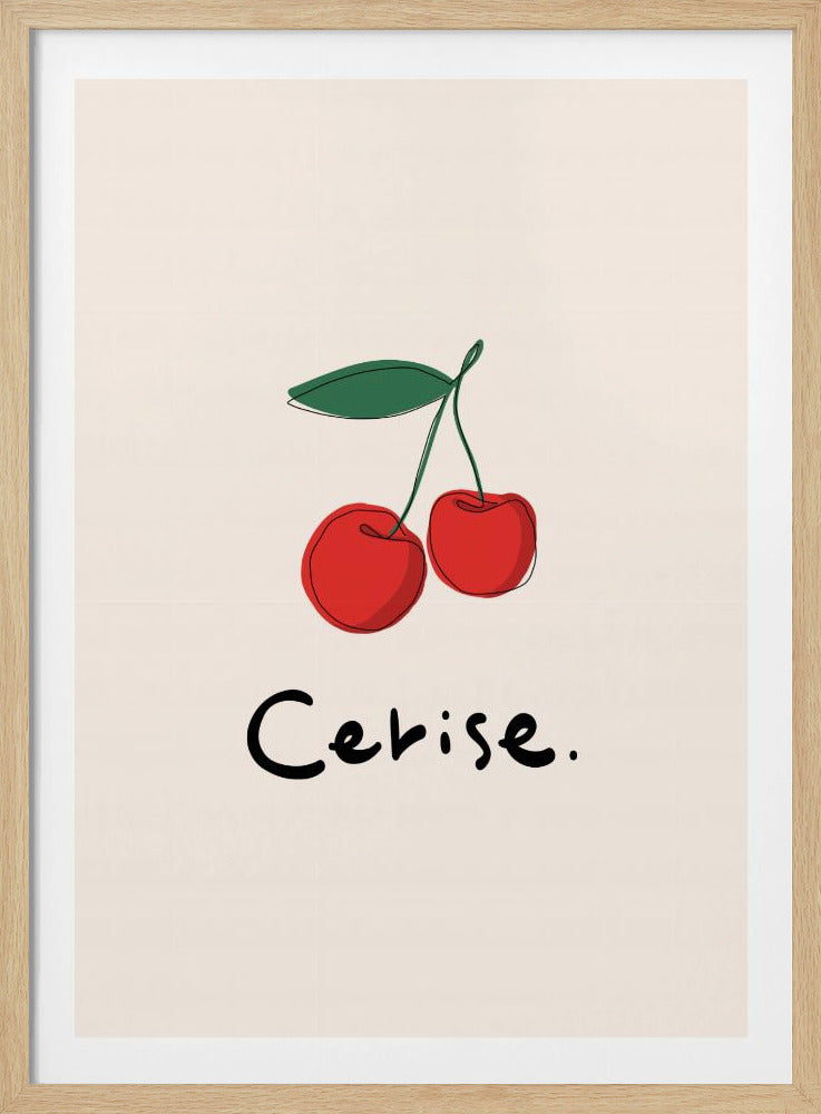 Moderne französische Obstkollektion "Kirsche / Cerise" | Poster