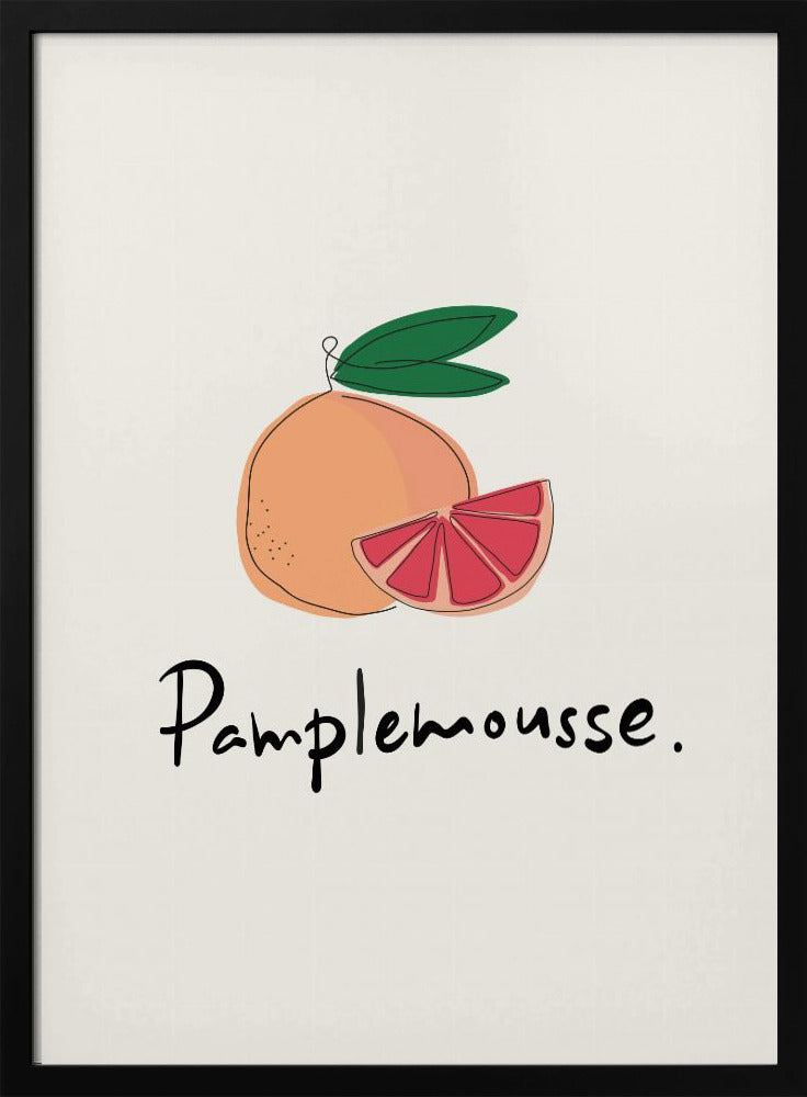 Moderne französische Obstkollektion "Grapefruit / Pamplemousse" | Poster