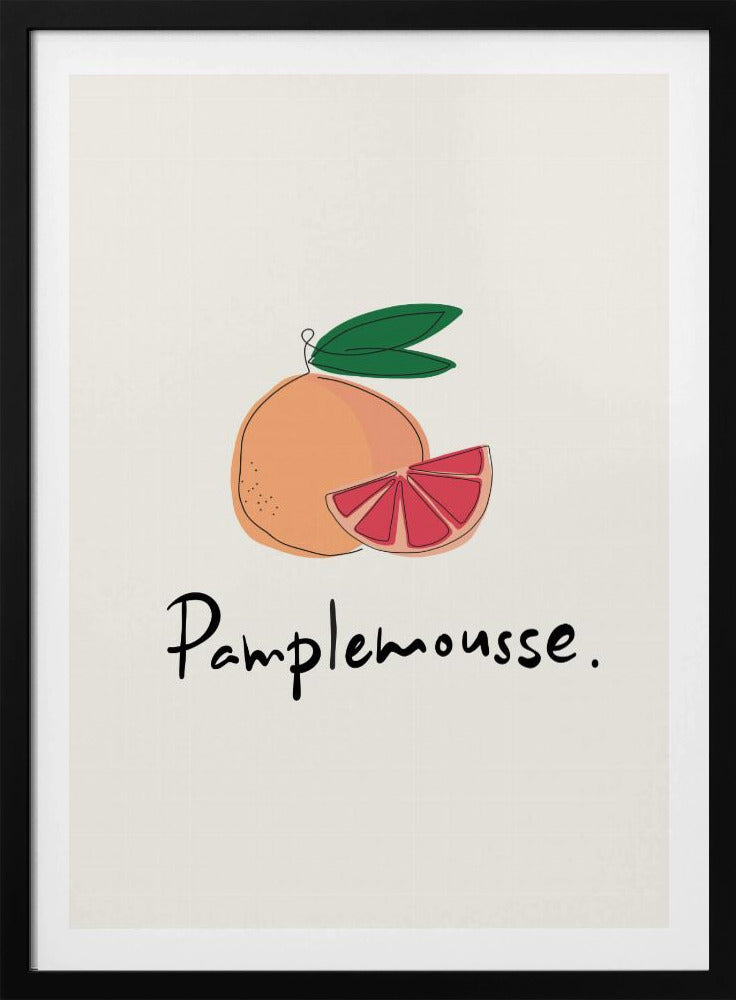 Moderne französische Obstkollektion "Grapefruit / Pamplemousse" | Poster