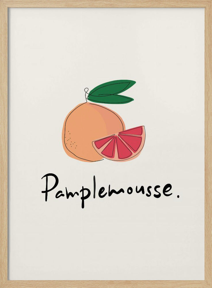 Moderne französische Obstkollektion "Grapefruit / Pamplemousse" | Poster