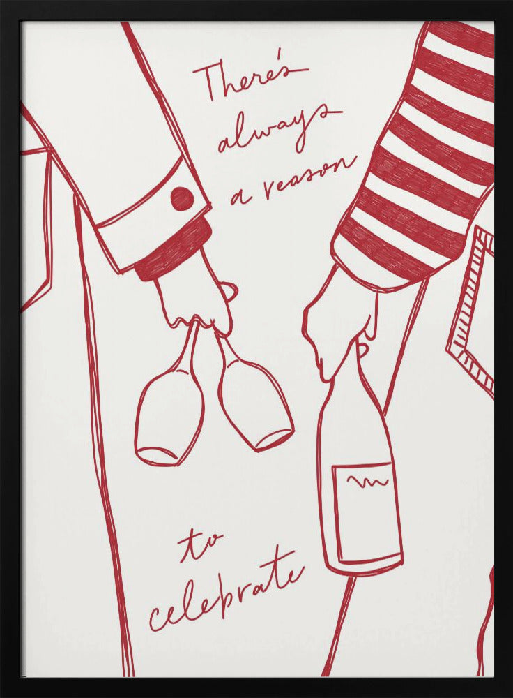 Frau hält Weinflasche und Weinglas (Rot) - Wein Vin Rouge Femme | Poster