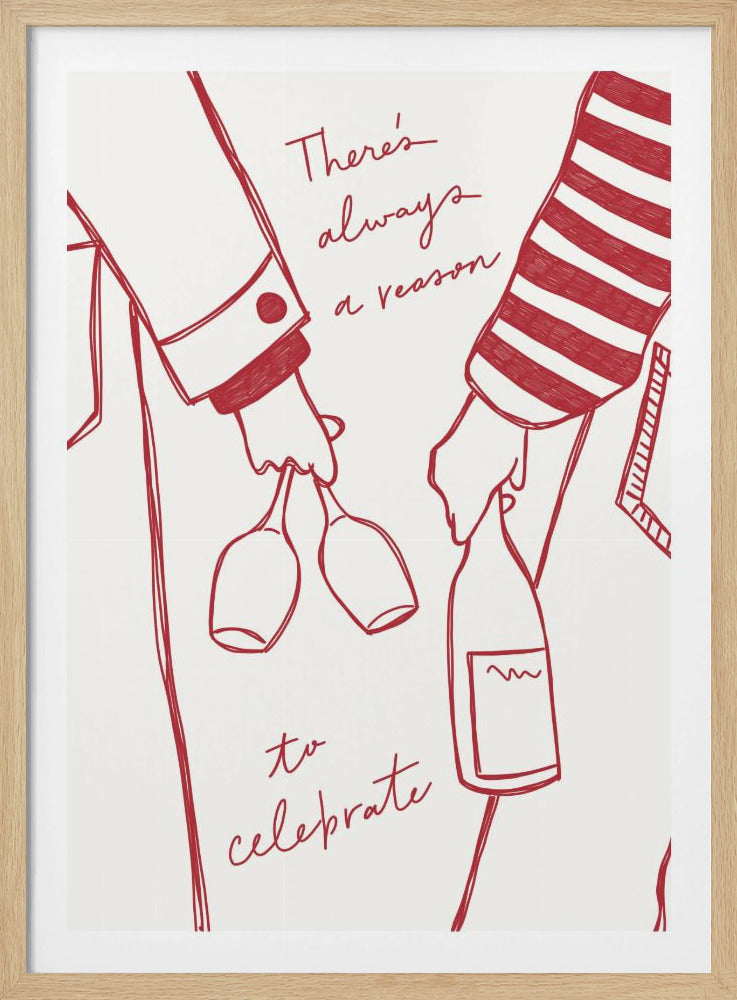 Frau hält Weinflasche und Weinglas (Rot) - Wein Vin Rouge Femme | Poster