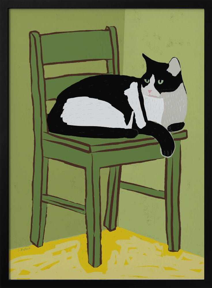 Smokingkatze sitzt auf Stuhl | Poster
