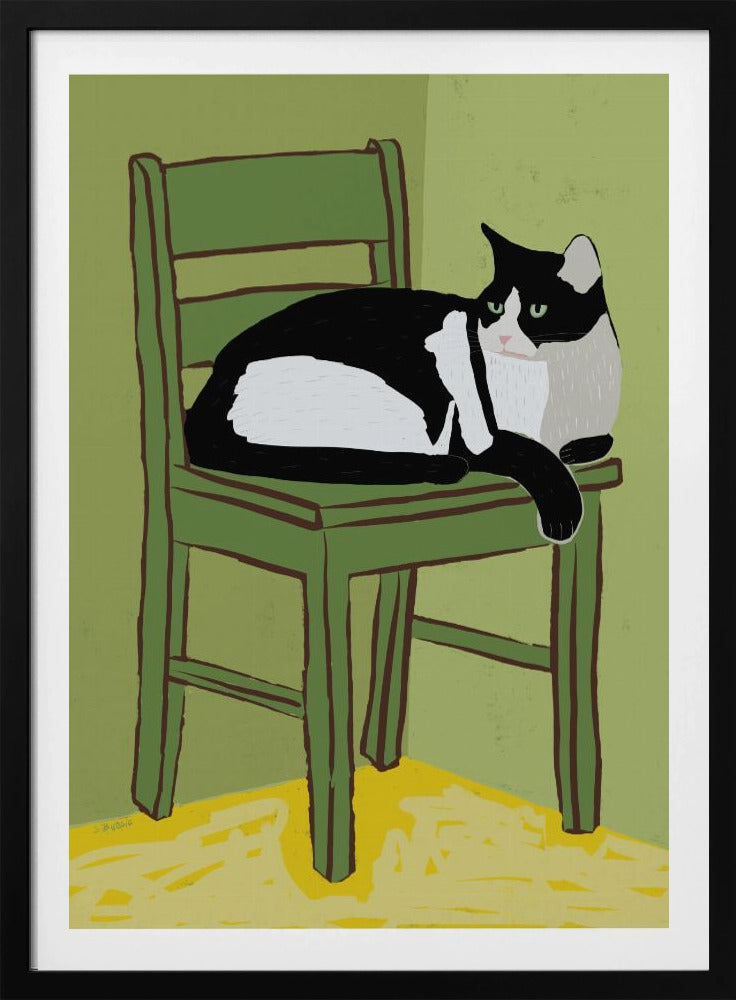 Smokingkatze sitzt auf Stuhl | Poster