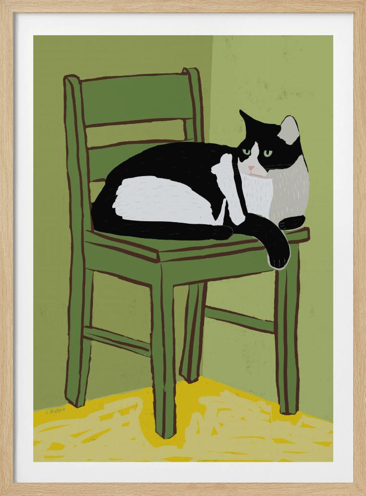 Smokingkatze sitzt auf Stuhl | Poster