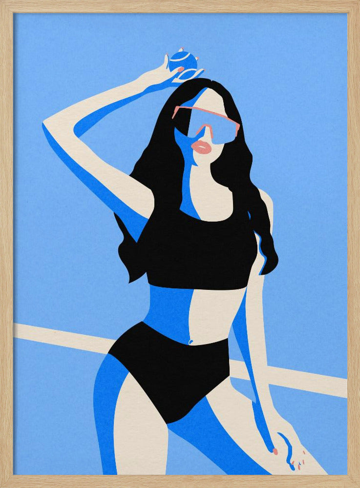 Blaues Sportmädchen | Poster