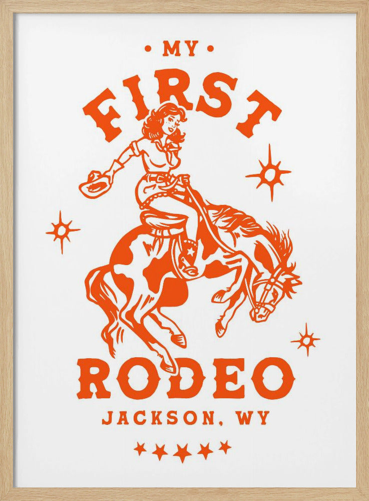 Mein erstes Rodeo Jackson Wyoming Reiten Cowgirl | Poster