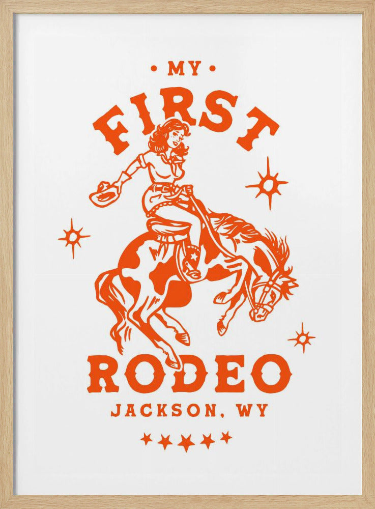 Mein erstes Rodeo Jackson Wyoming Reiten Cowgirl | Poster