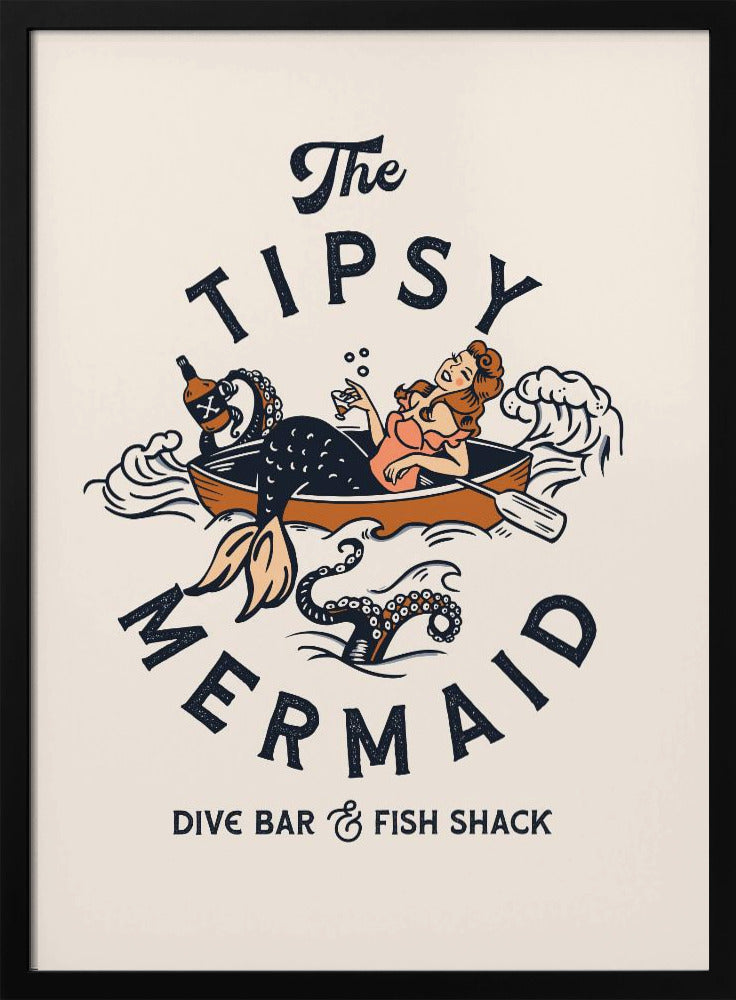 Tipsy Mermaid Dive Bar Meerjungfrau Kunst | Poster