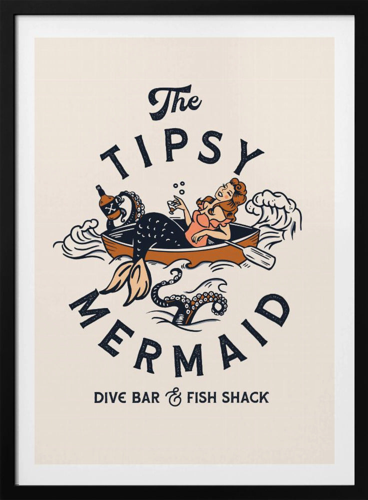 Tipsy Mermaid Dive Bar Meerjungfrau Kunst | Poster
