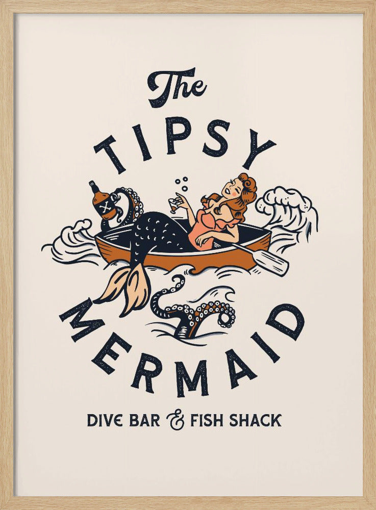 Tipsy Mermaid Dive Bar Meerjungfrau Kunst | Poster