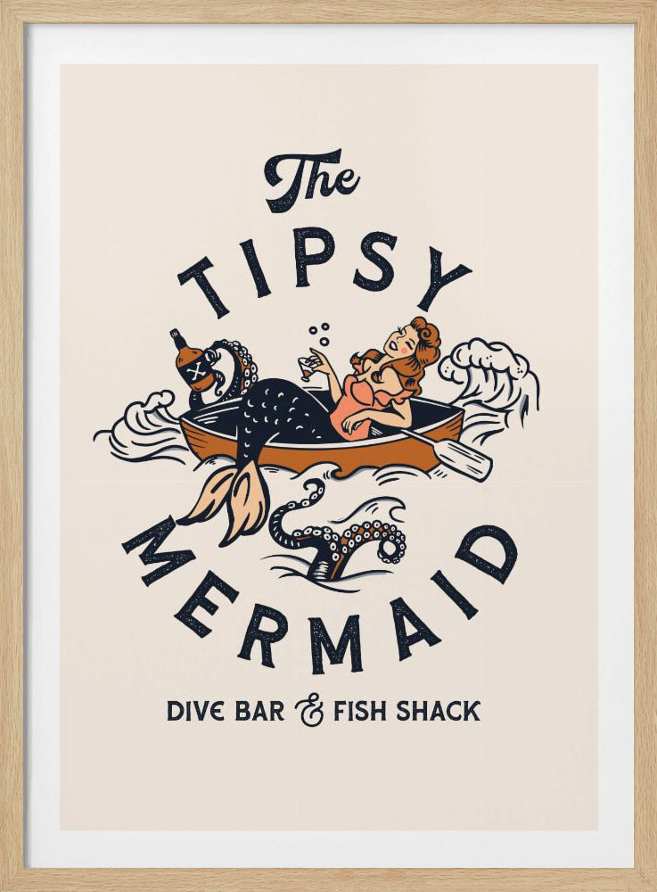 Tipsy Mermaid Dive Bar Meerjungfrau Kunst | Poster