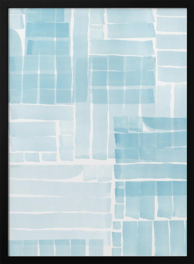 Light Blue Watercolour Grid Wash 2 | Poster