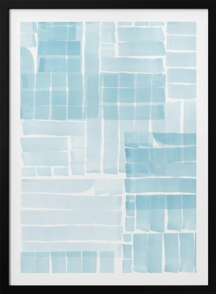 Light Blue Watercolour Grid Wash 2 | Poster