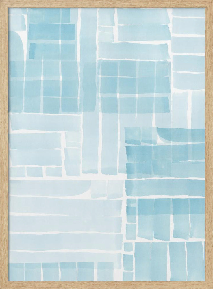 Light Blue Watercolour Grid Wash 2 | Poster