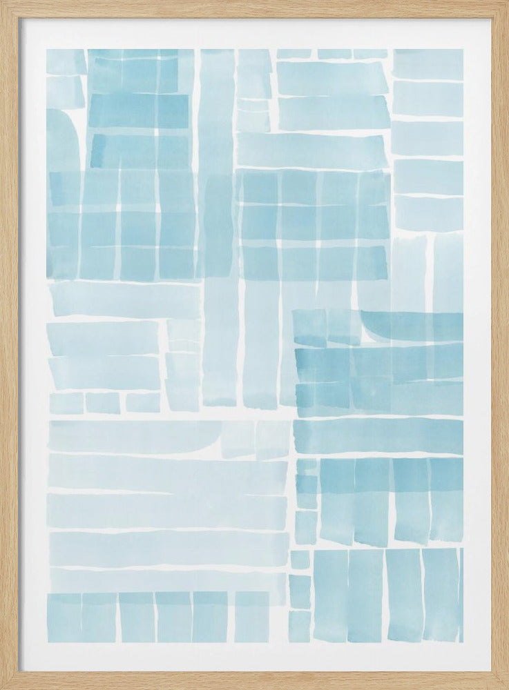 Light Blue Watercolour Grid Wash 2 | Poster