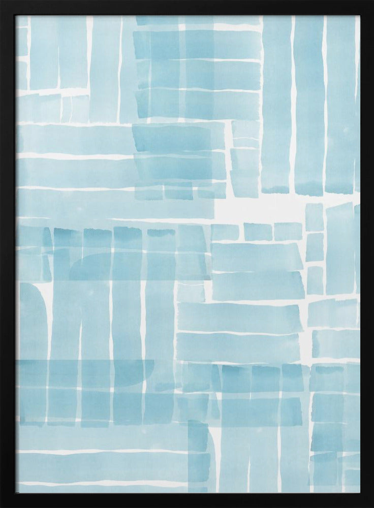 Hellblaues Aquarell-Gitter 3 | Poster