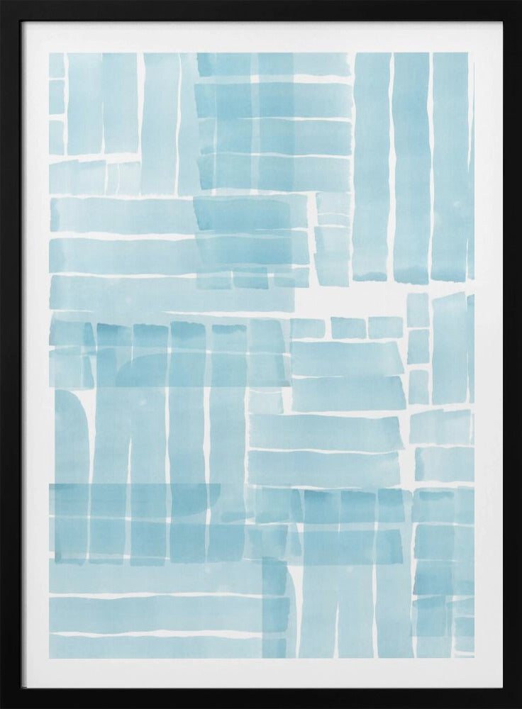 Hellblaues Aquarell-Gitter 3 | Poster