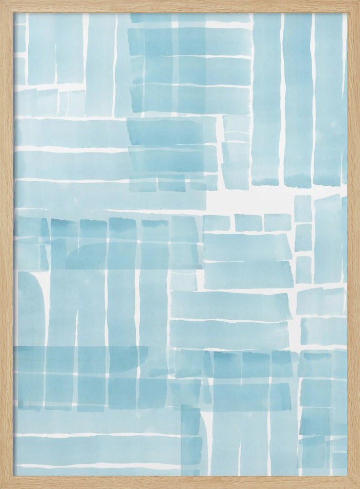 Hellblaues Aquarell-Gitter 3 | Poster